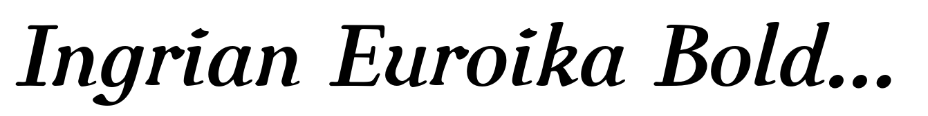 Ingrian Euroika Bold Italic